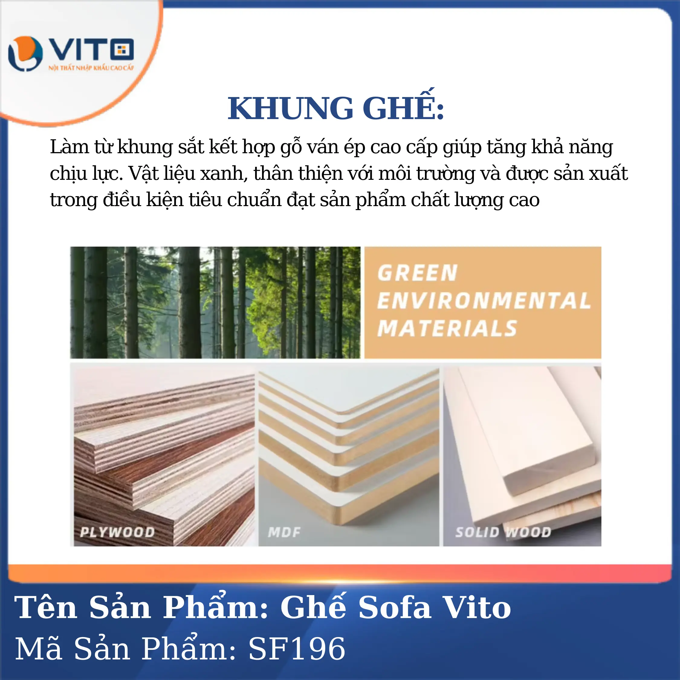 Bộ Ghế Sofa da cao cấp Vito SF196