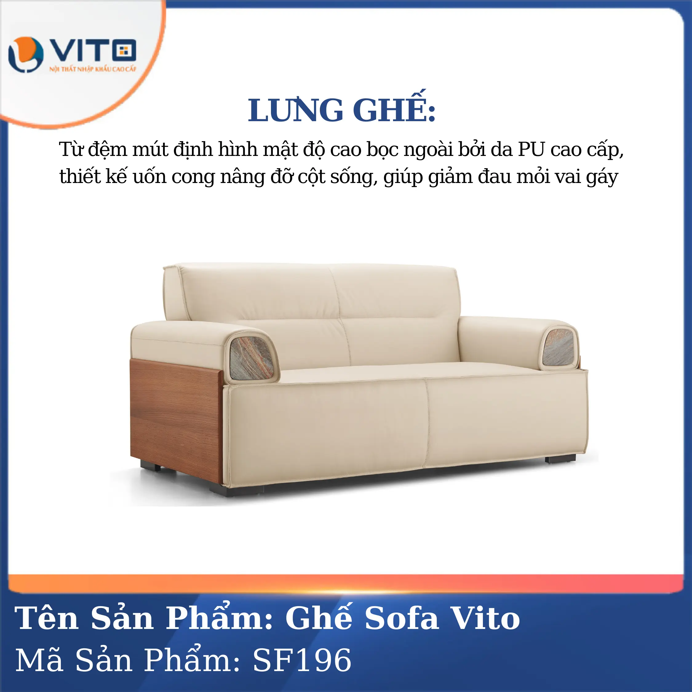 Bộ Ghế Sofa da cao cấp Vito SF196