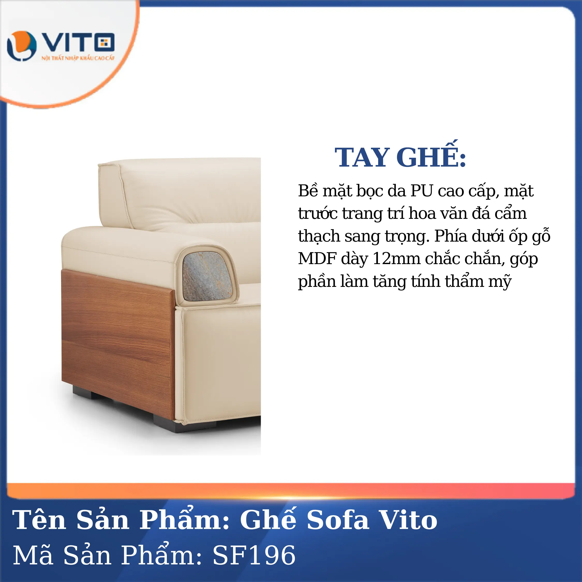 Bộ Ghế Sofa da cao cấp Vito SF196