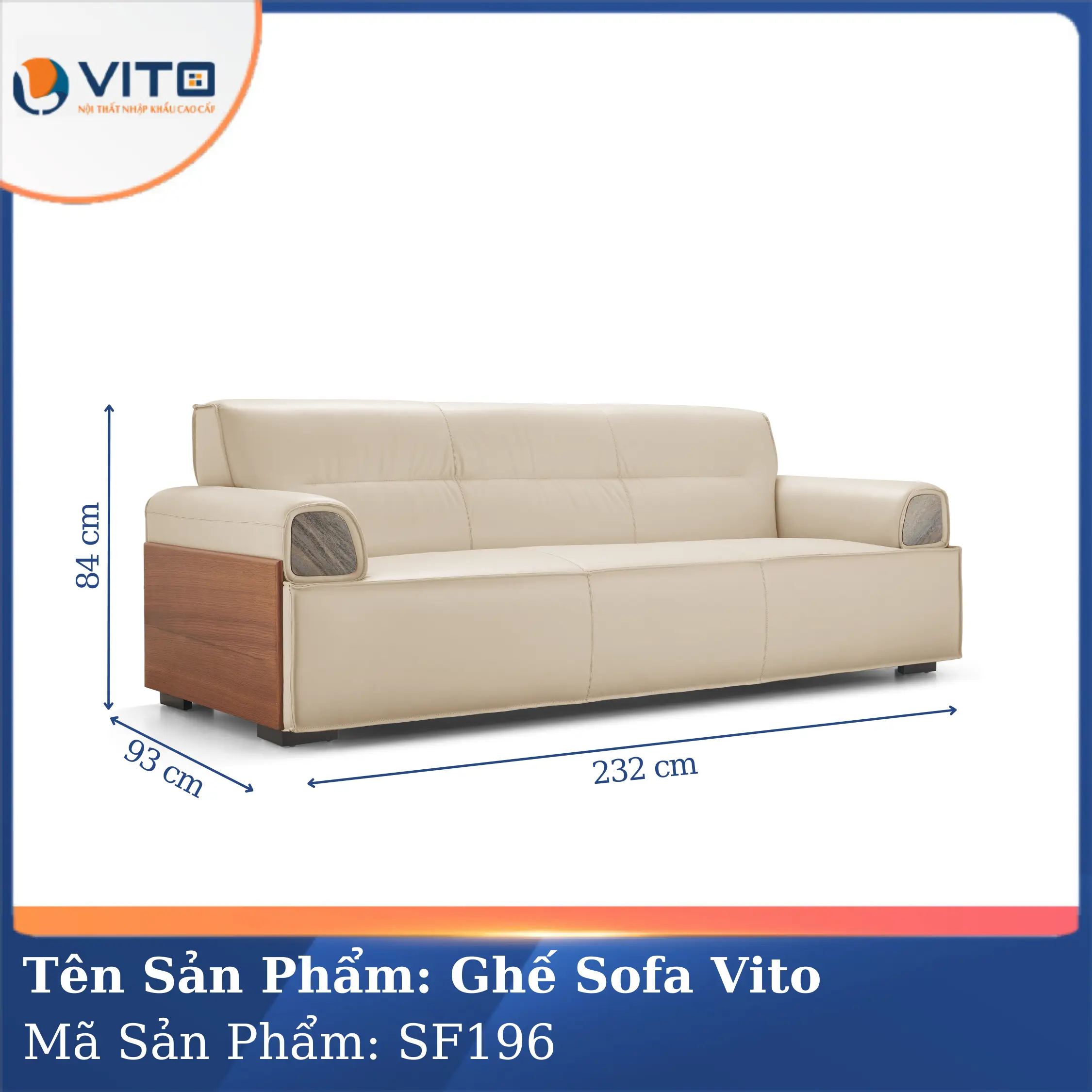 Bộ Ghế Sofa da cao cấp Vito SF196