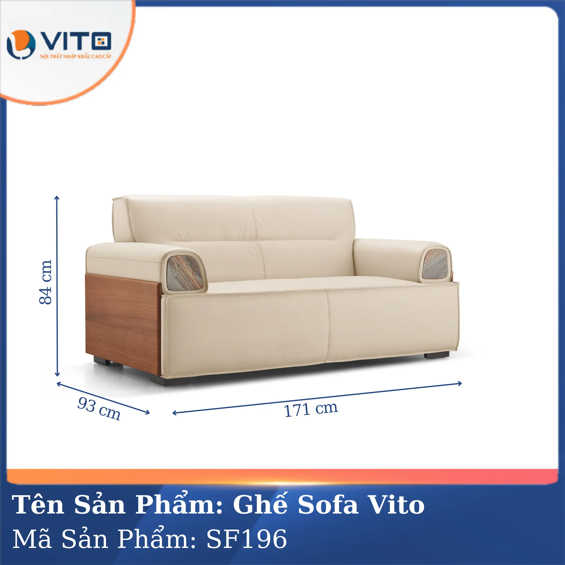 Bộ Ghế Sofa da cao cấp Vito SF196