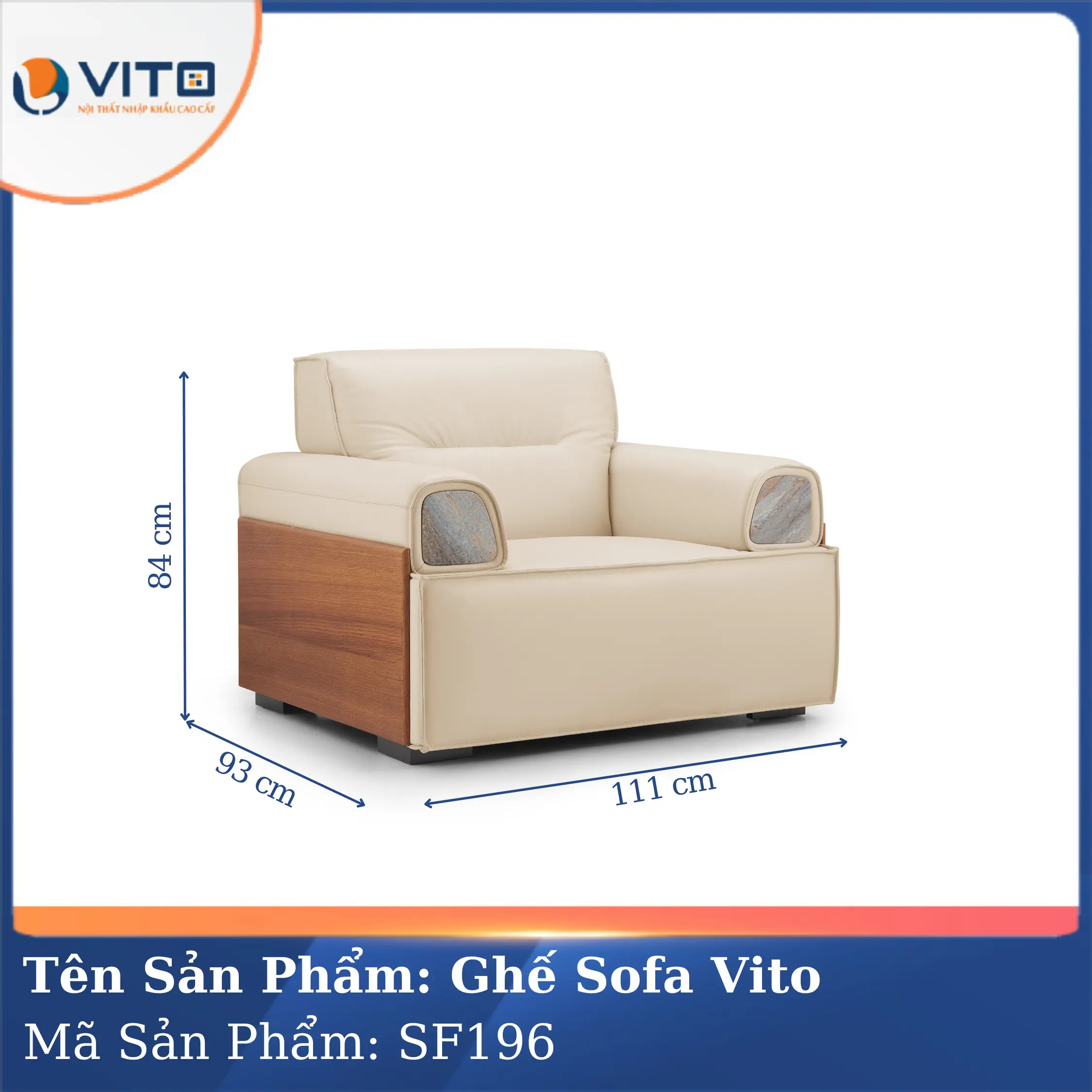 Bộ Ghế Sofa da cao cấp Vito SF196