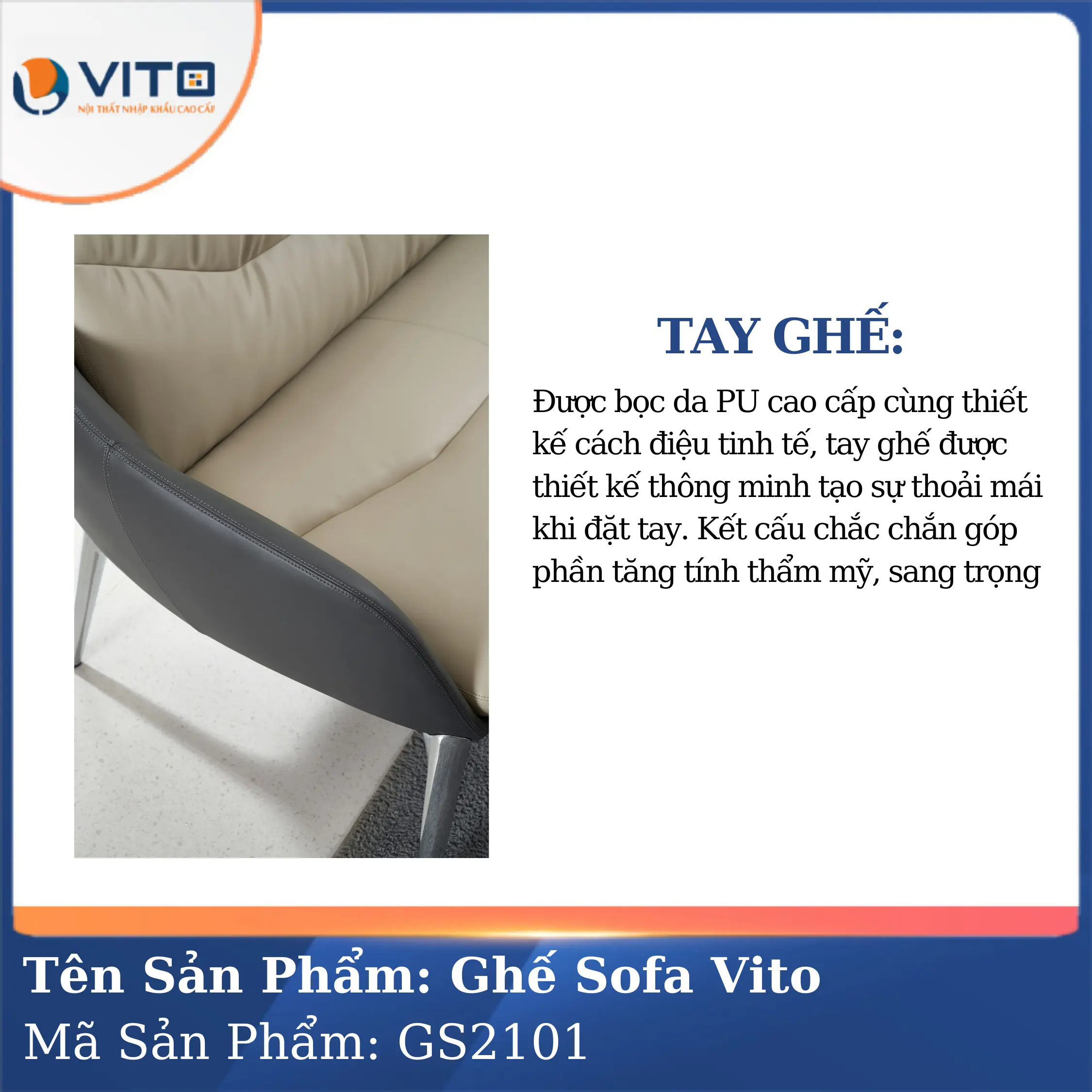 Bộ Ghế Sofa da cao cấp Vito GS2101