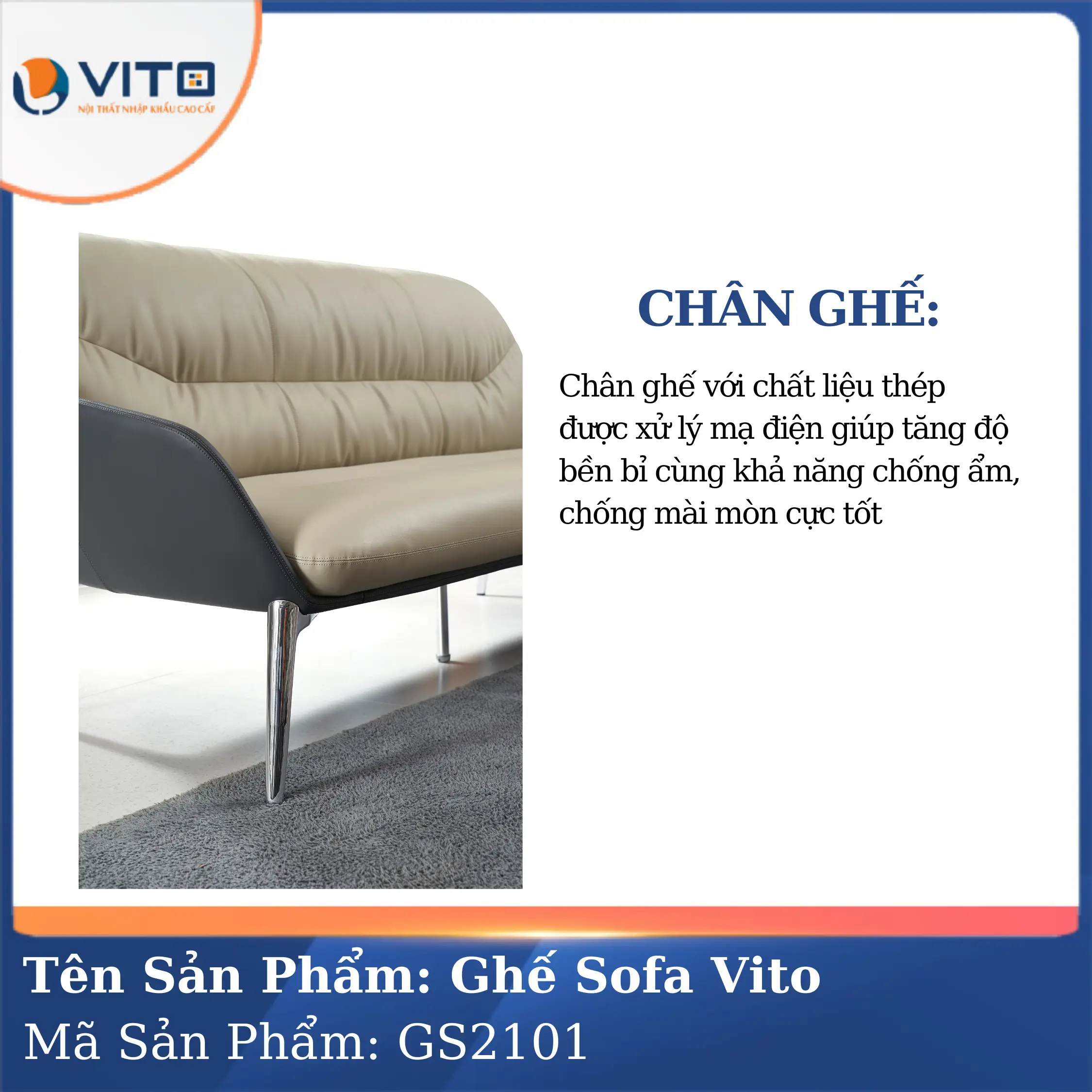 Bộ Ghế Sofa da cao cấp Vito GS2101