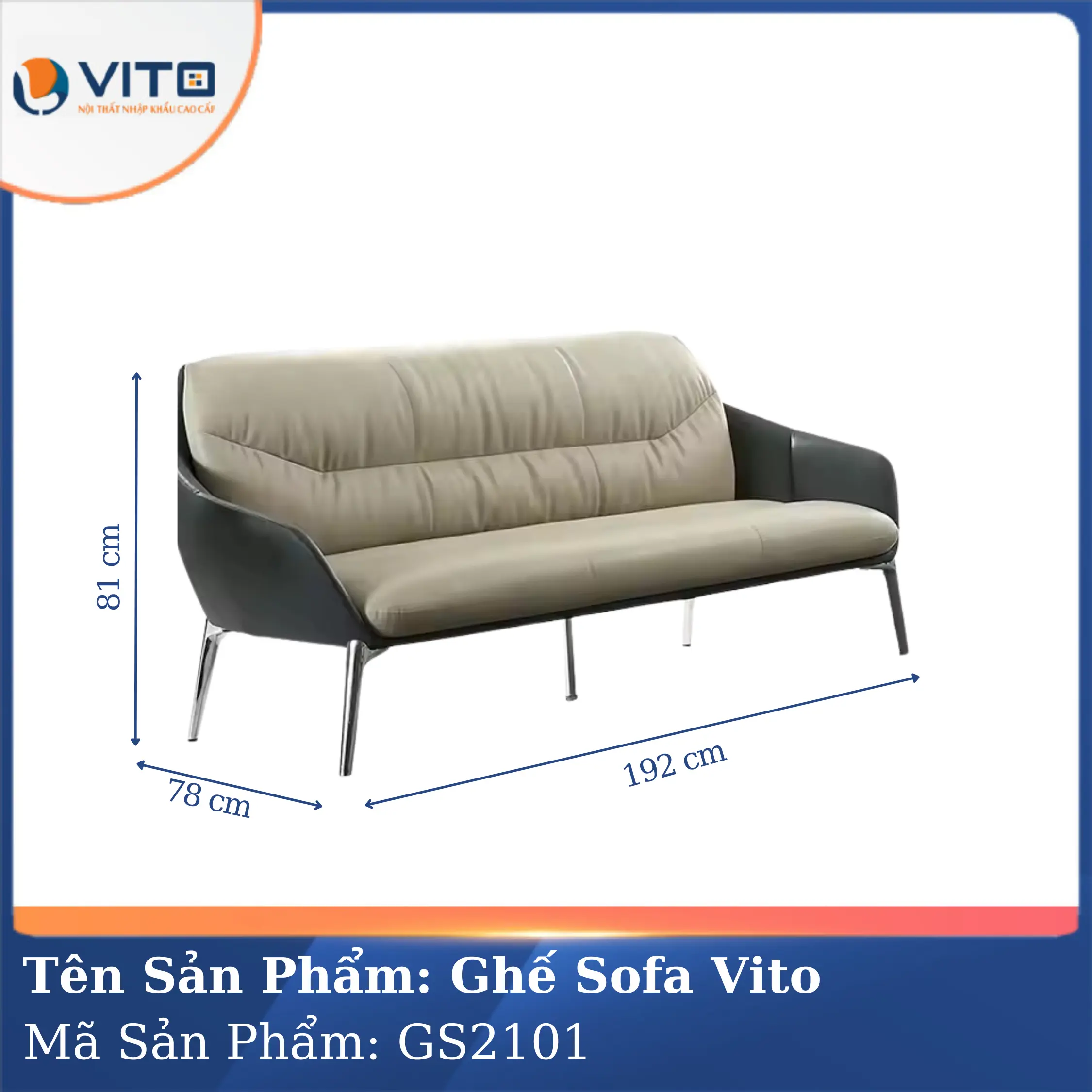 Bộ Ghế Sofa da cao cấp Vito GS2101