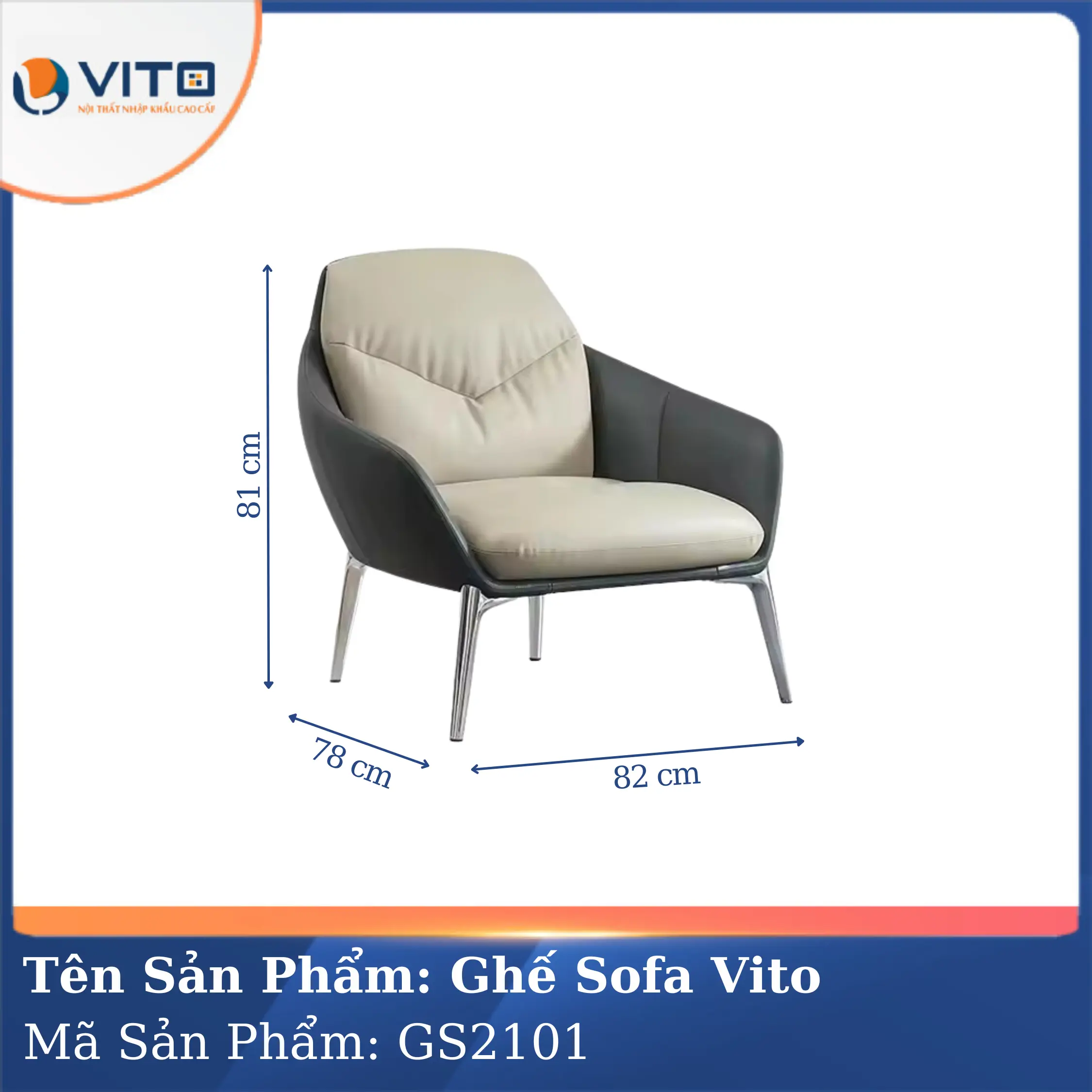 Bộ Ghế Sofa da cao cấp Vito GS2101