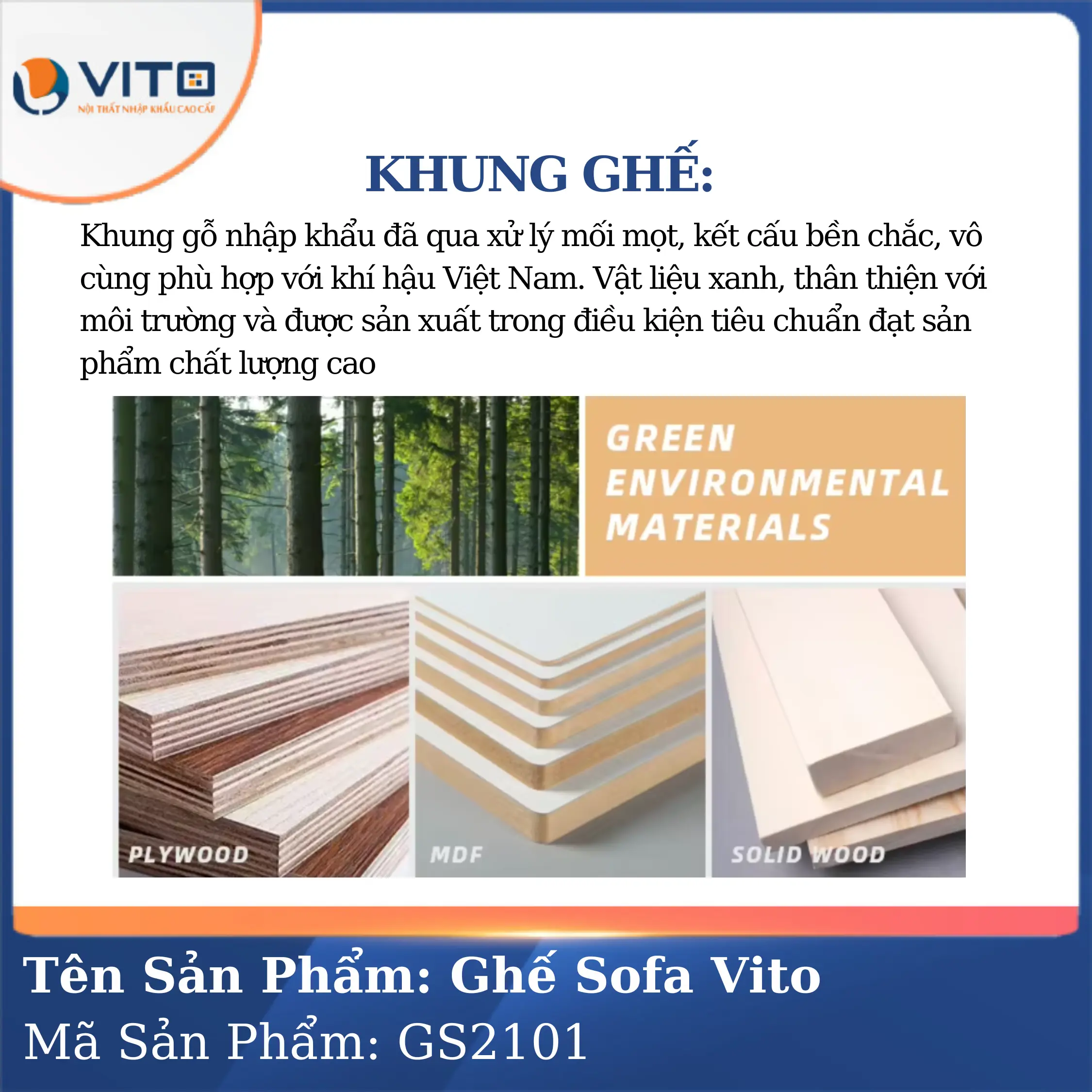 Bộ Ghế Sofa da cao cấp Vito GS2101