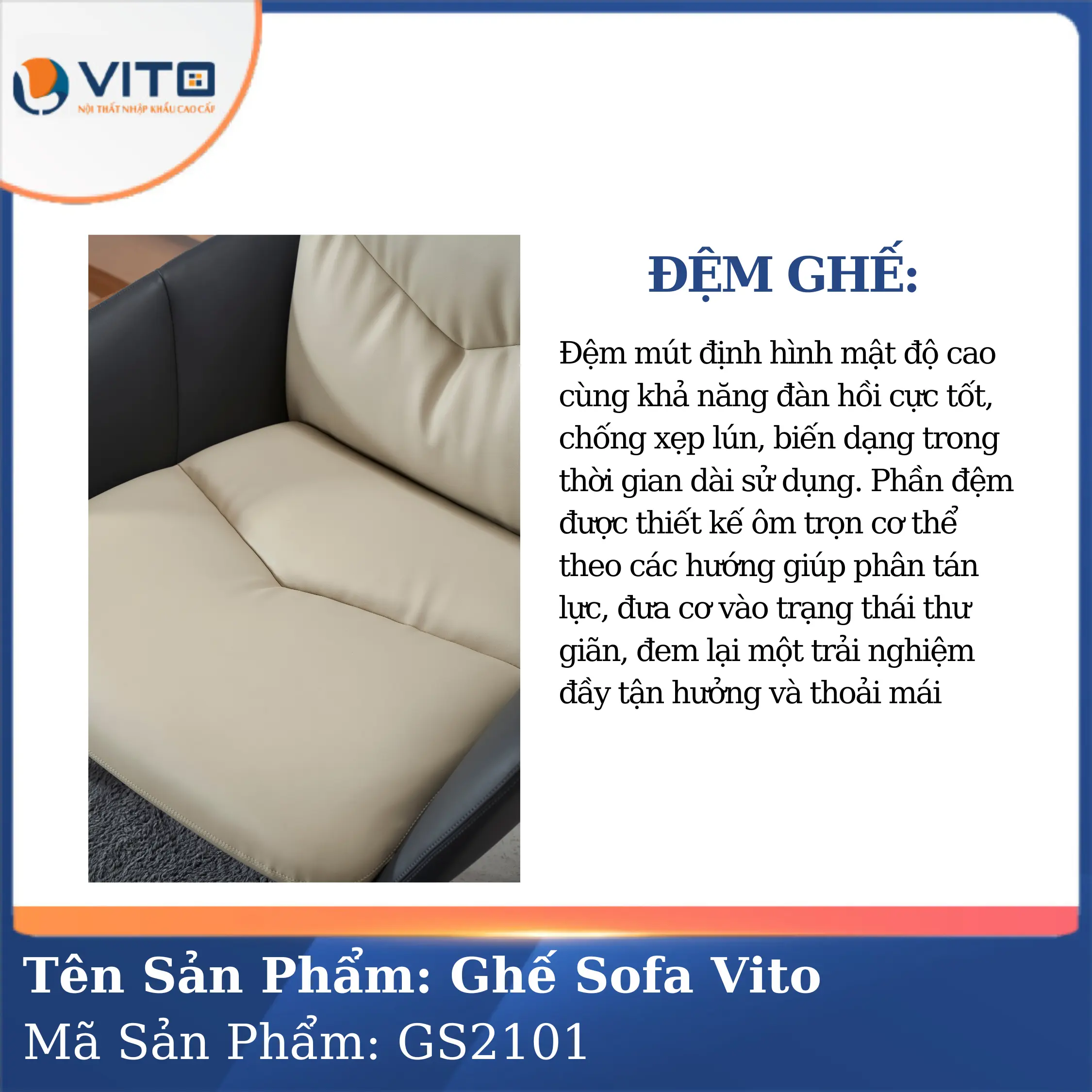 Bộ Ghế Sofa da cao cấp Vito GS2101