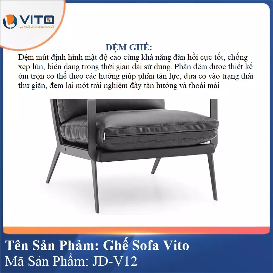 Ghế Sofa da cao cấp Vito JD-V12