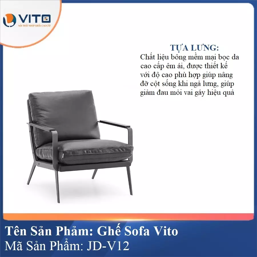 Ghế Sofa da cao cấp Vito JD-V12