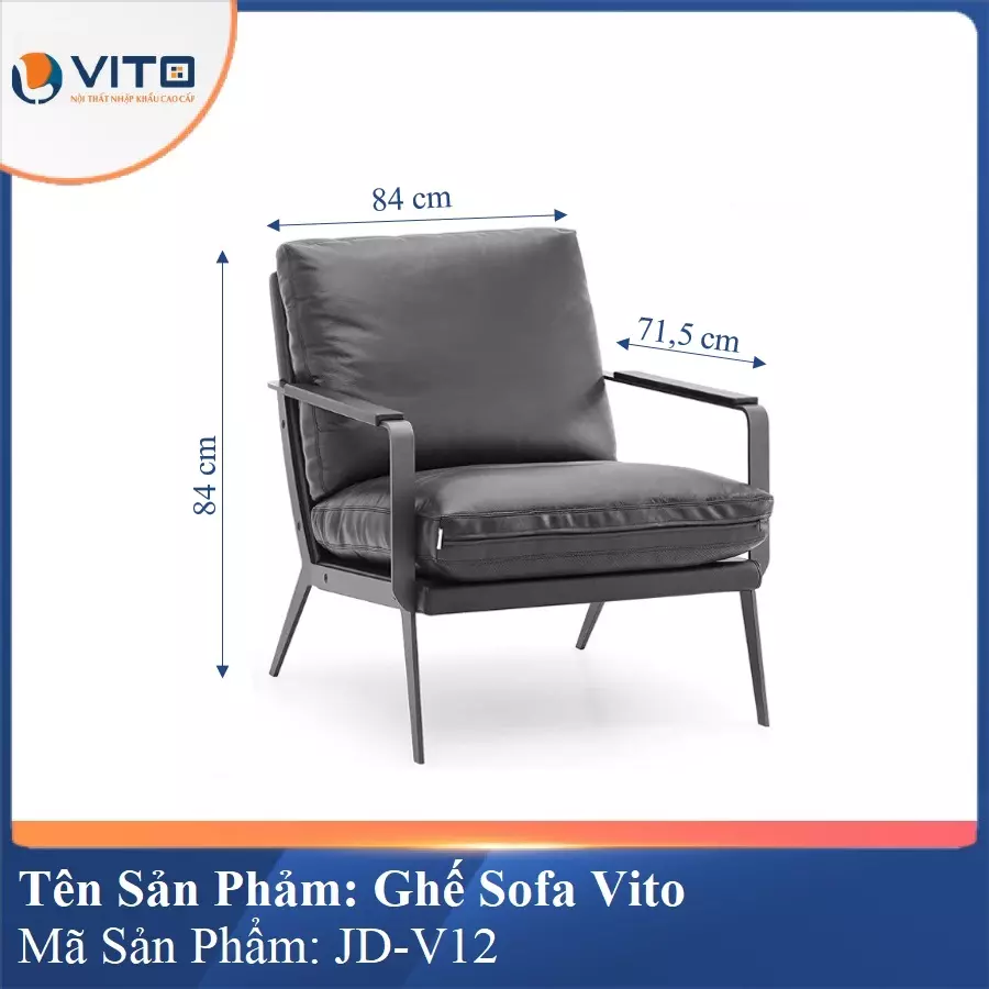 Ghế Sofa da cao cấp Vito JD-V12