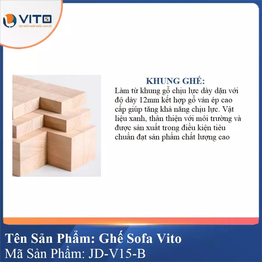 Ghế Sofa da cao cấp Vito JD-V15-B