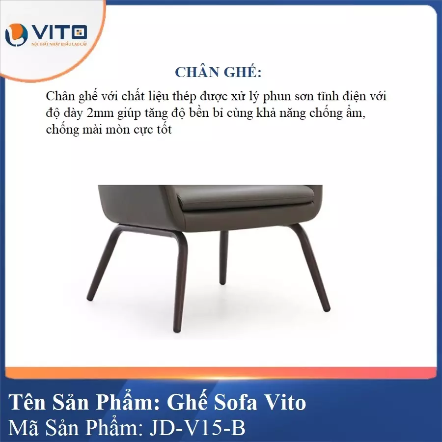 Ghế Sofa da cao cấp Vito JD-V15-B