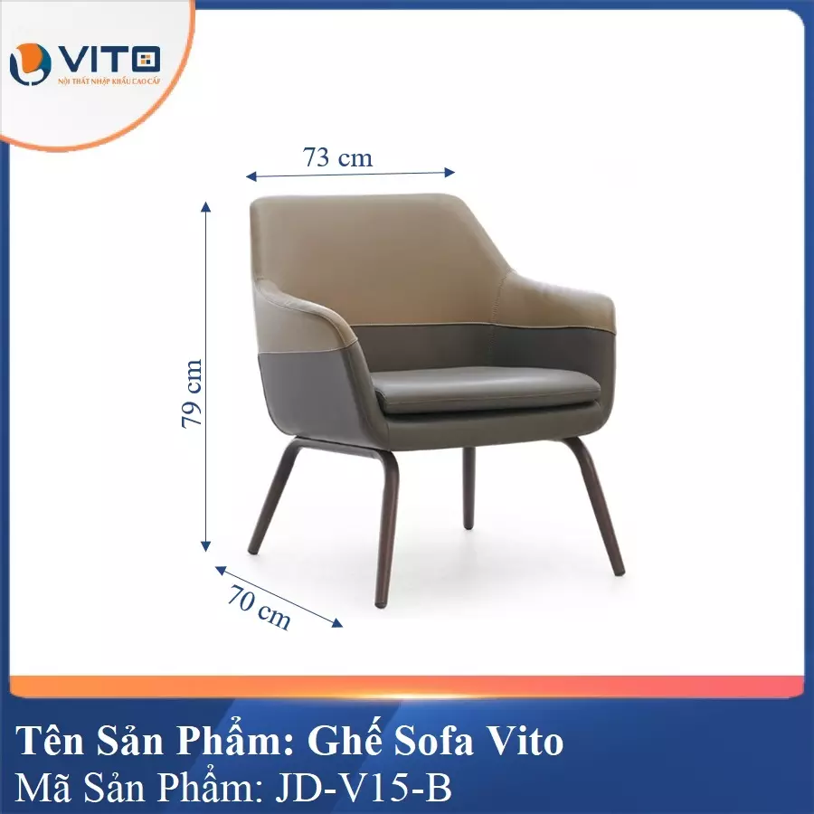 Ghế Sofa da cao cấp Vito JD-V15-B