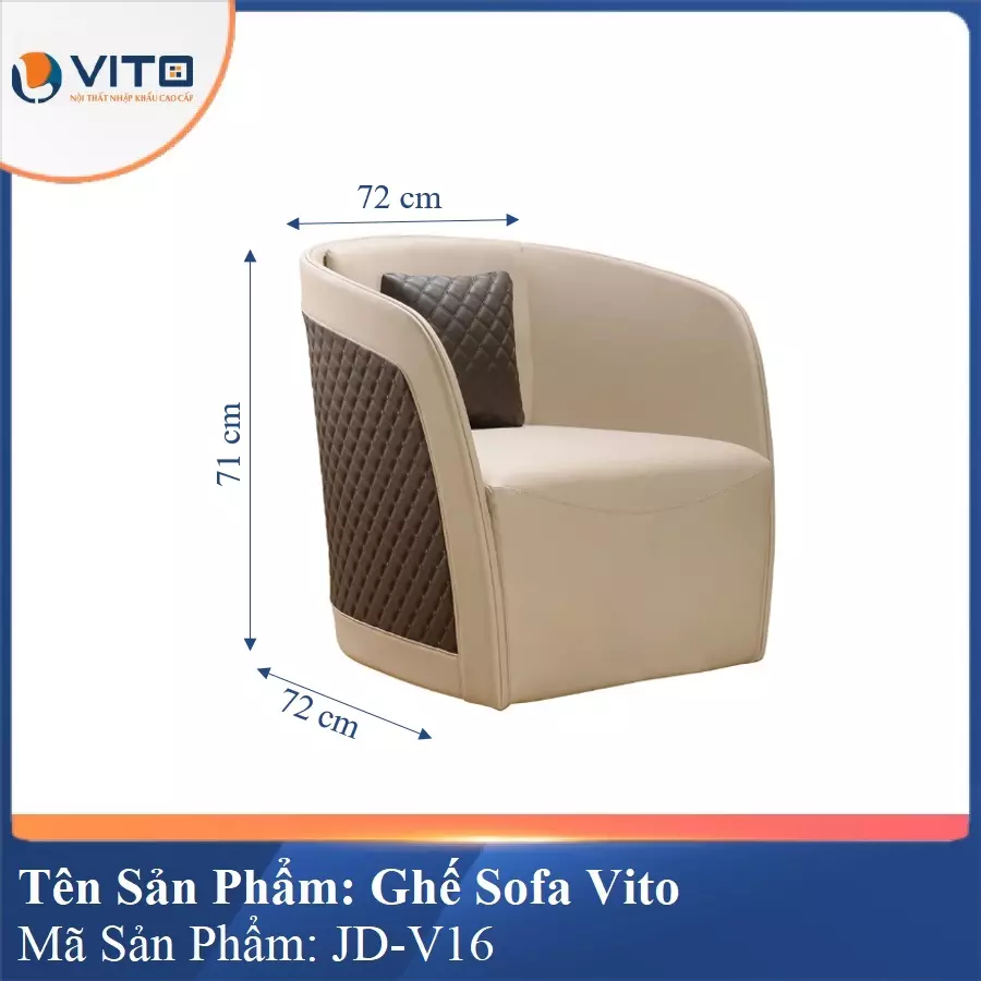 Ghế Sofa da cao cấp Vito JD-V16