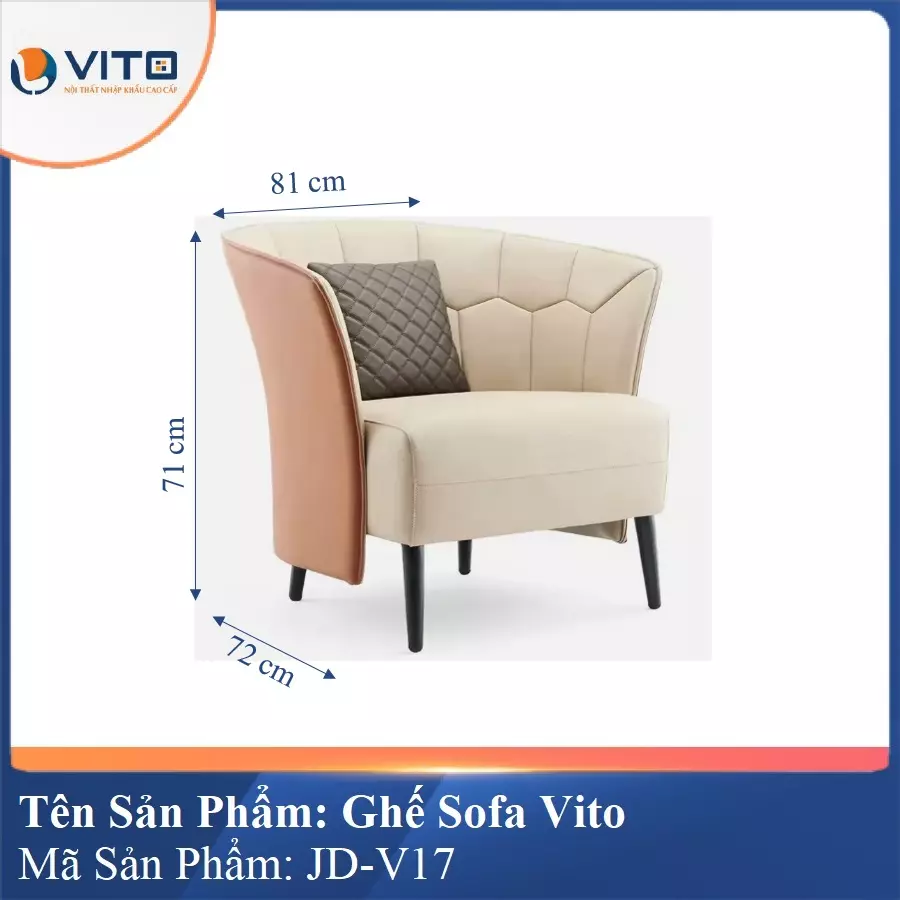 Ghế Sofa da cao cấp Vito JD-V17