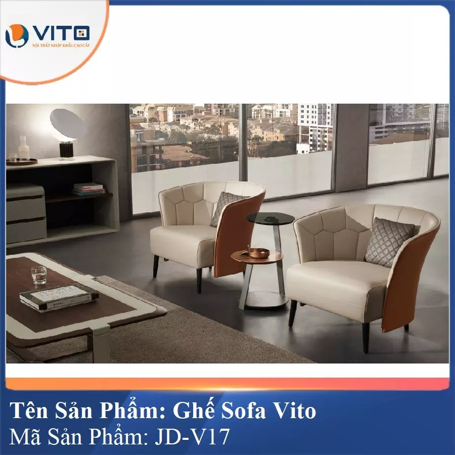 Ghế Sofa da cao cấp Vito JD-V17