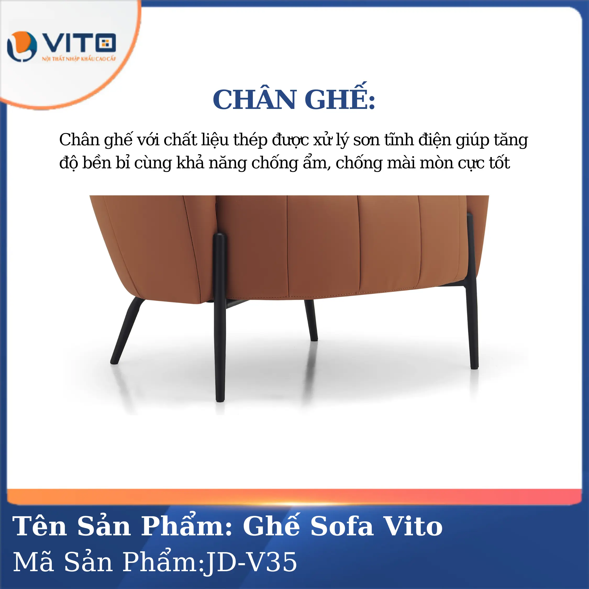 Ghế Sofa da cao cấp Vito JD-V35