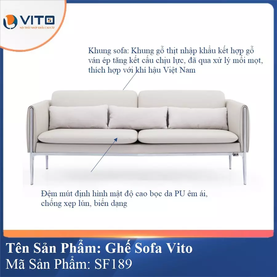 Bộ Ghế Sofa da cao cấp Vito SF189