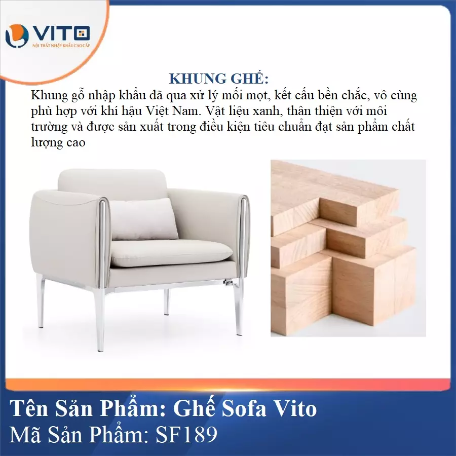 Bộ Ghế Sofa da cao cấp Vito SF189