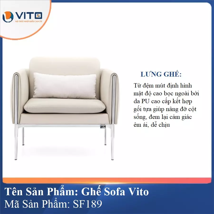 Bộ Ghế Sofa da cao cấp Vito SF189