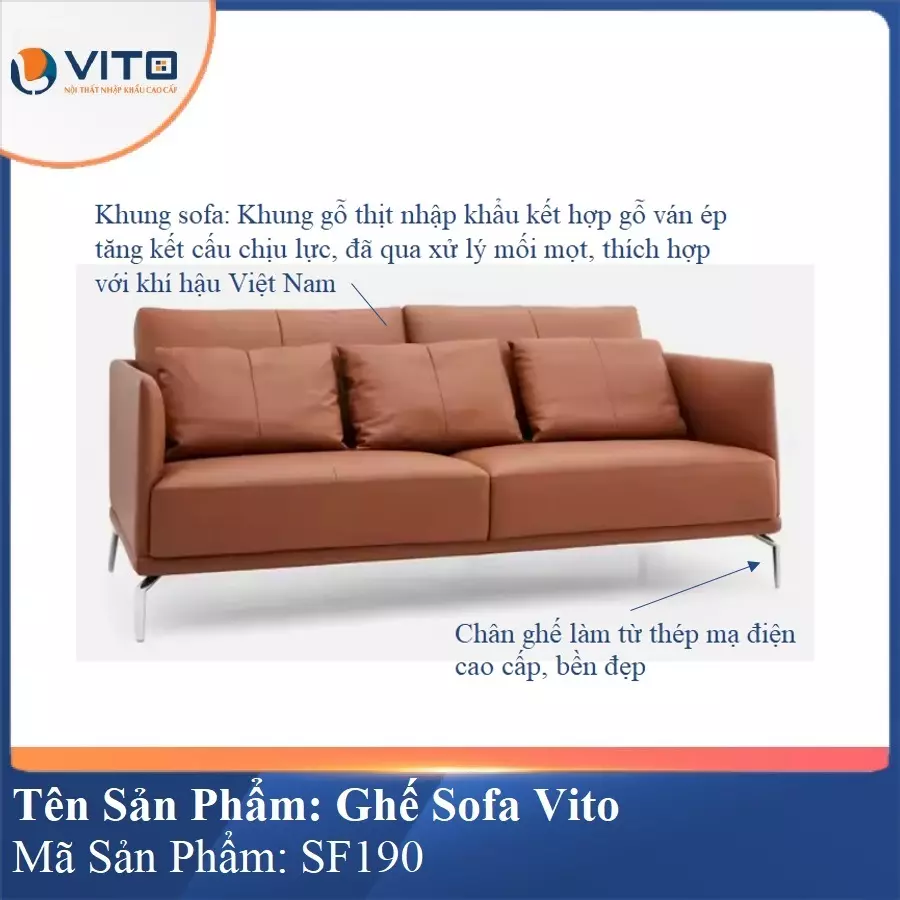 Bộ Ghế Sofa da cao cấp Vito SF190