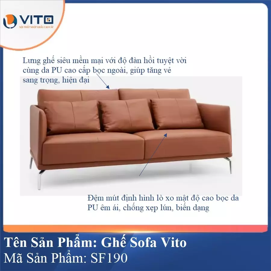 Bộ Ghế Sofa da cao cấp Vito SF190