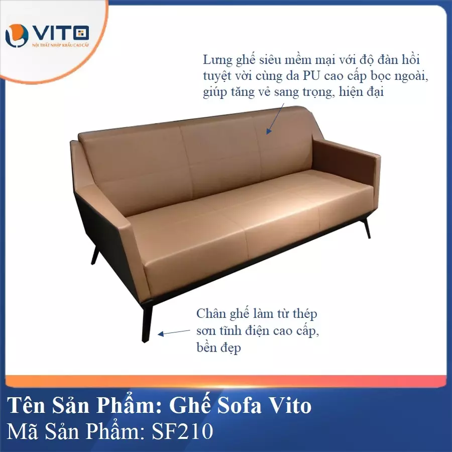 Bộ Ghế Sofa da cao cấp Vito SF210