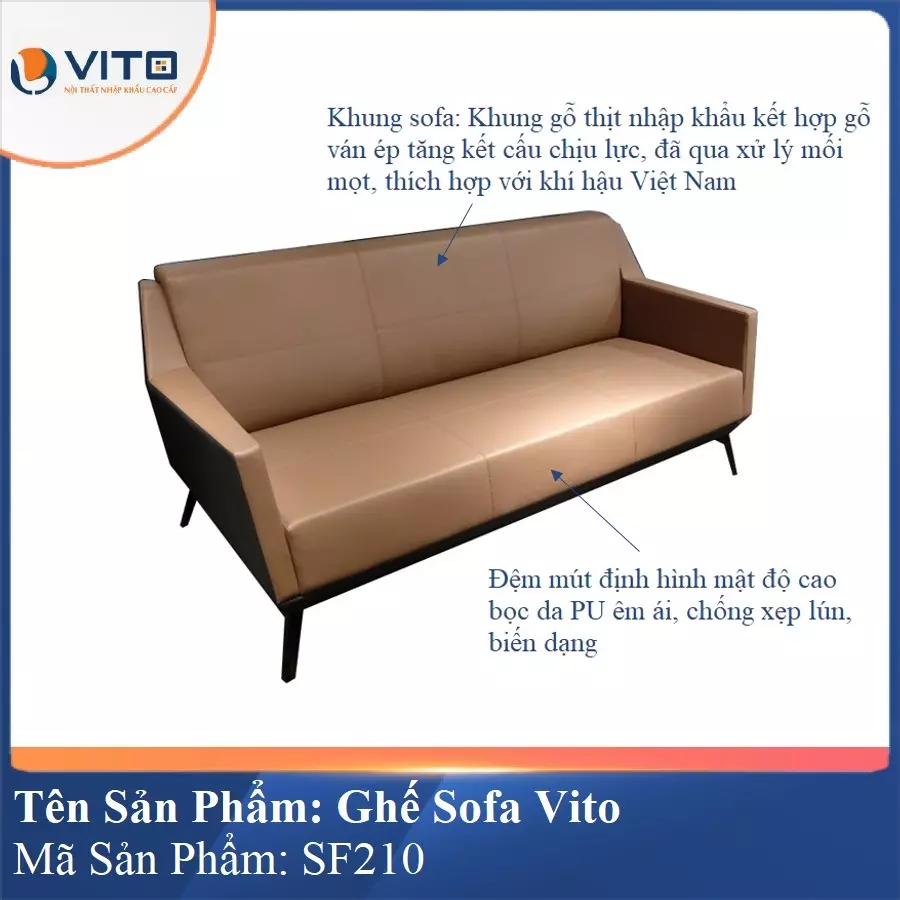 Bộ Ghế Sofa da cao cấp Vito SF210