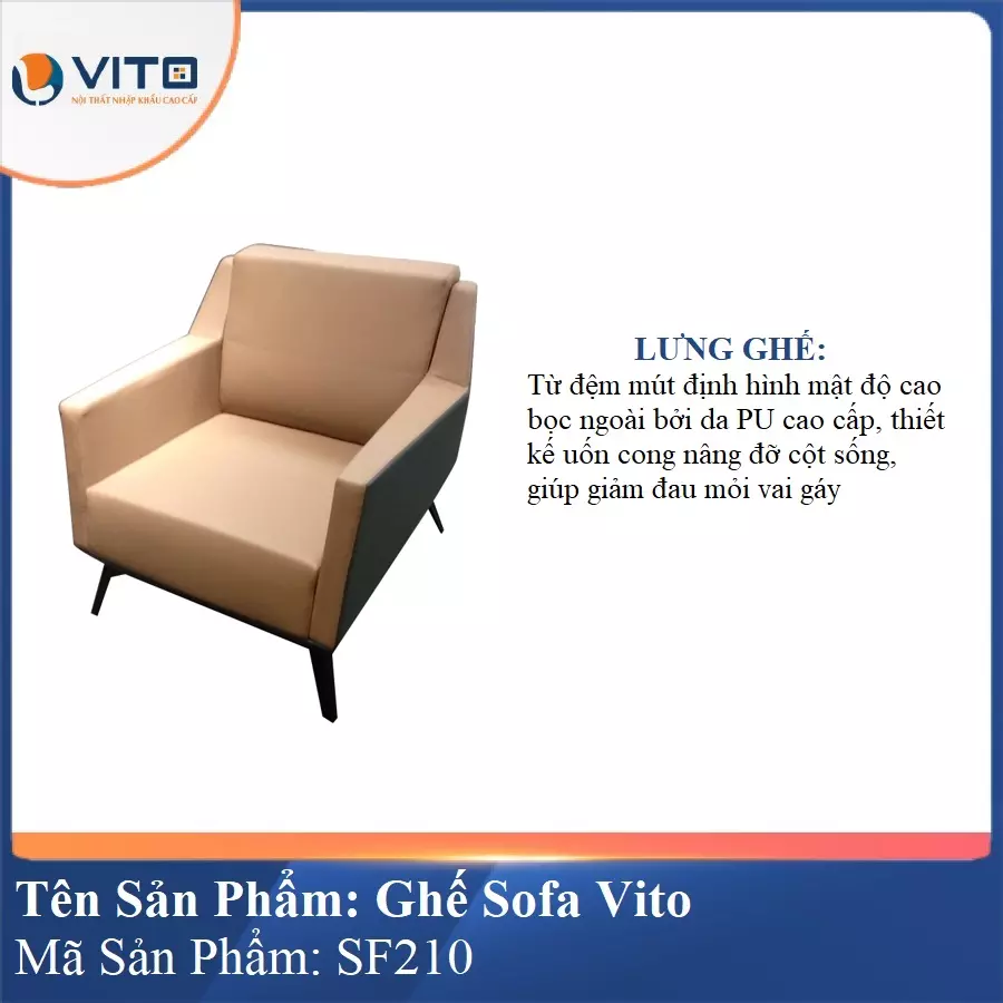 Bộ Ghế Sofa da cao cấp Vito SF210