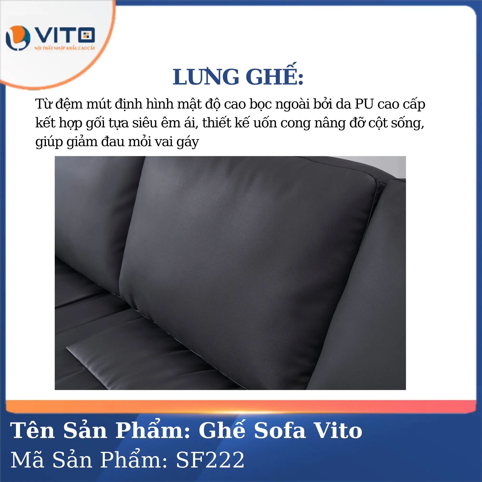 Bộ Ghế Sofa da cao cấp Vito SF222