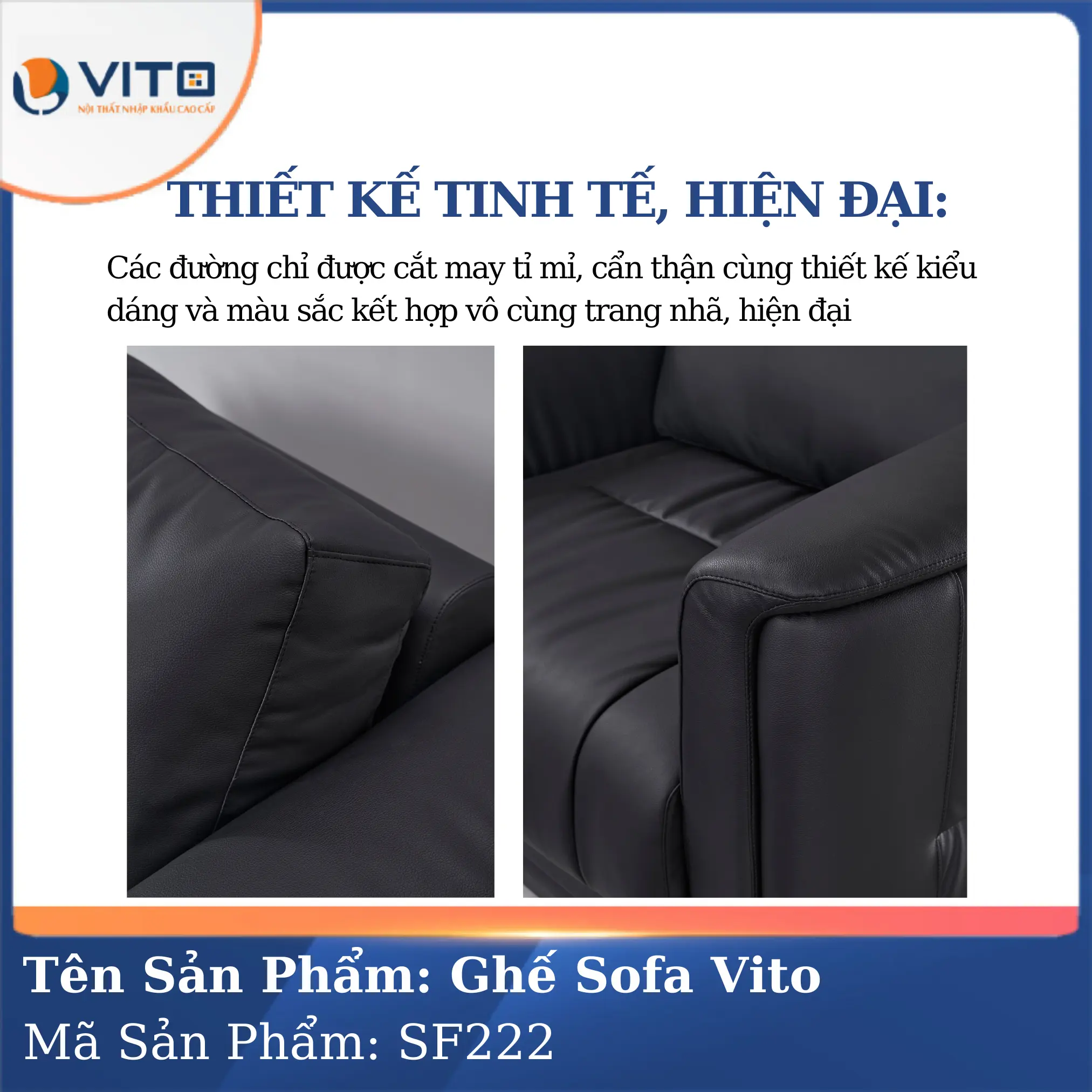 Bộ Ghế Sofa da cao cấp Vito SF222