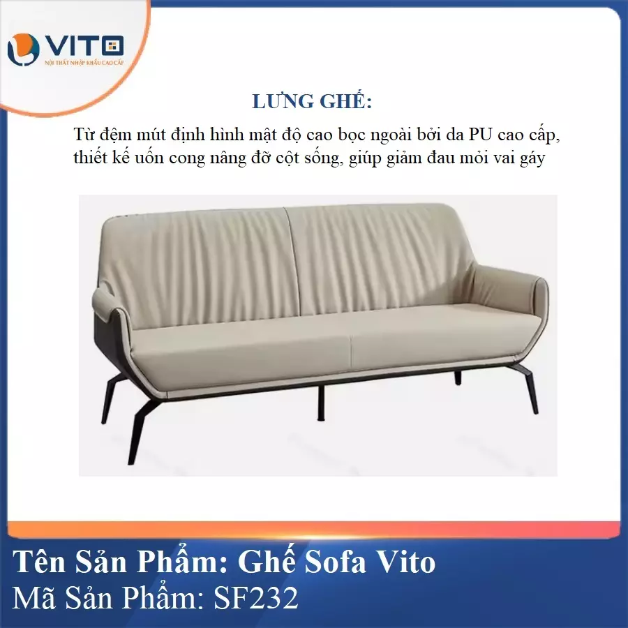 Bộ Ghế Sofa da cao cấp Vito SF232