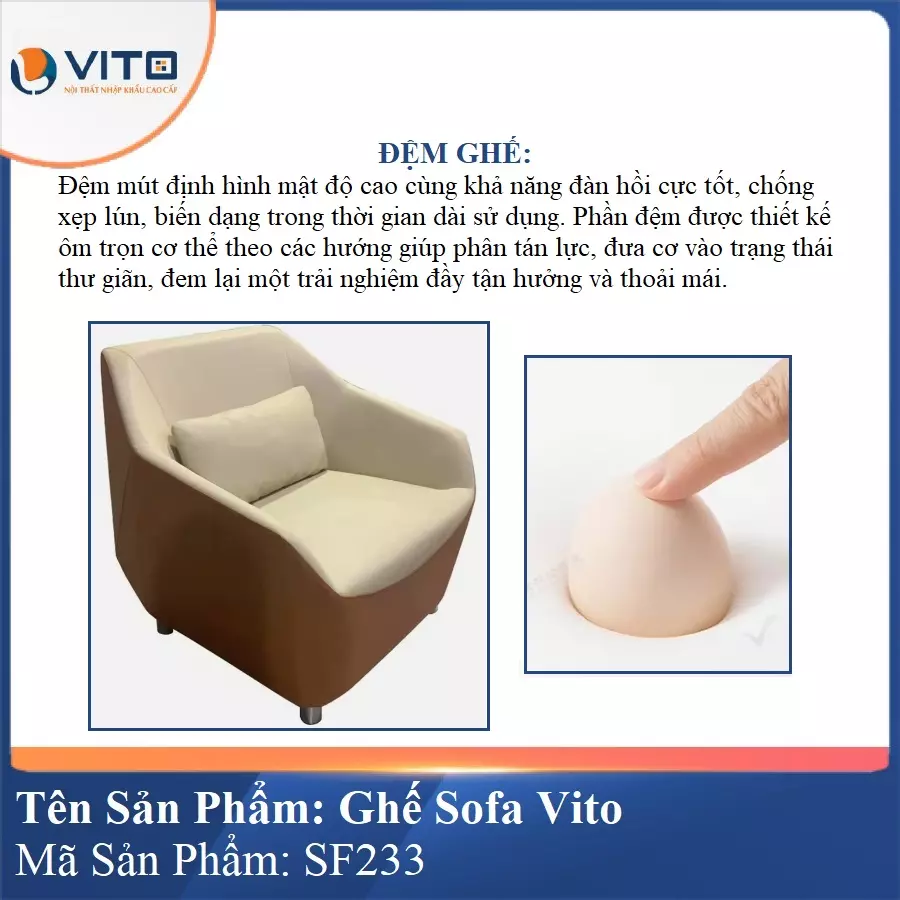 Bộ Ghế Sofa da cao cấp Vito SF233