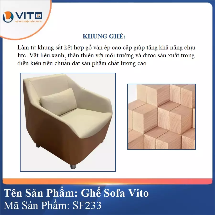 Bộ Ghế Sofa da cao cấp Vito SF233