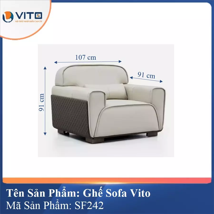 Bộ Ghế Sofa da cao cấp Vito SF242