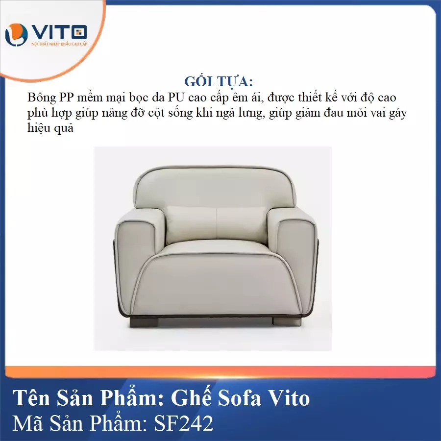 Bộ Ghế Sofa da cao cấp Vito SF242