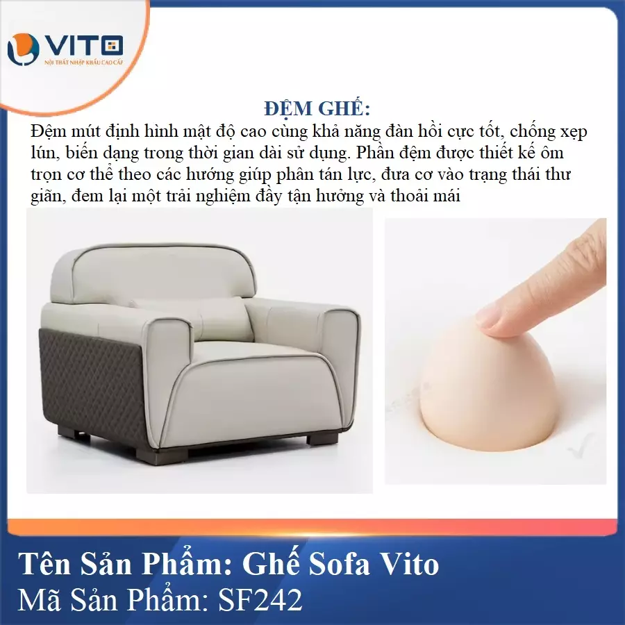 Bộ Ghế Sofa da cao cấp Vito SF242