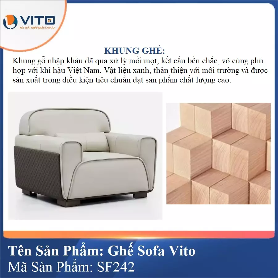 Bộ Ghế Sofa da cao cấp Vito SF242