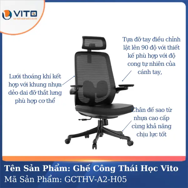 Ghế công thái học Vito GCTHV-A2-H05