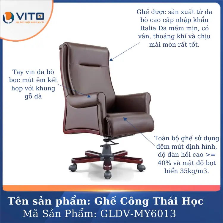 Ghế lãnh đạo da Vito GLDV-MY6013