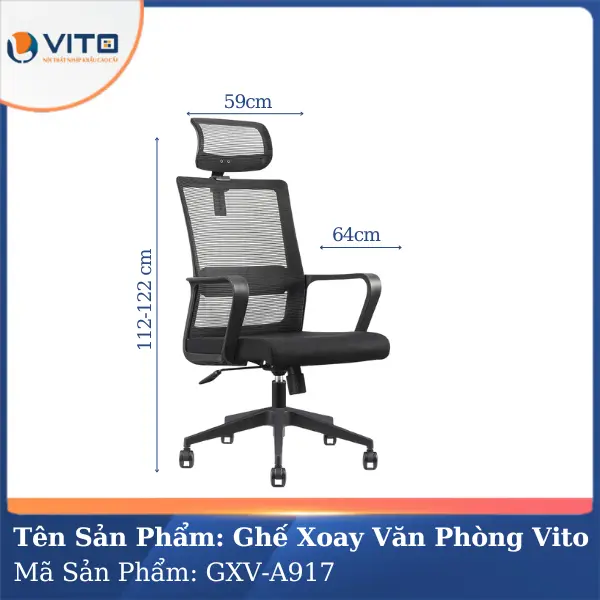 Ghế Xoay Văn Phòng Vito GXV-A917