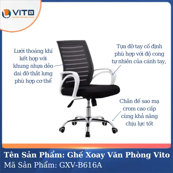 Ghế xoay văn phòng Vito GXV-B616A