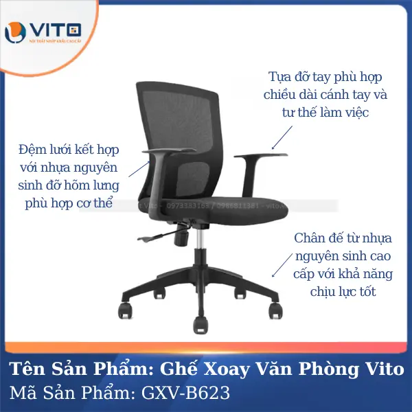 Ghế xoay văn phòng Vito GXV-B623