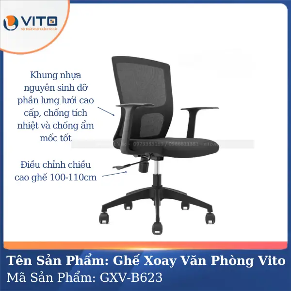 Ghế xoay văn phòng Vito GXV-B623