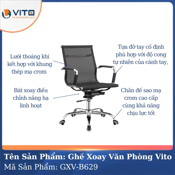 Ghế xoay văn phòng Vito GXV-B629