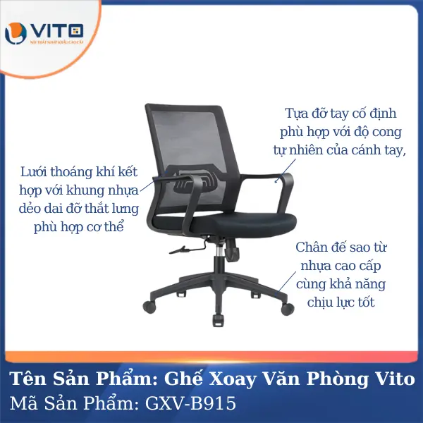 Ghế xoay văn phòng Vito GXV-B915