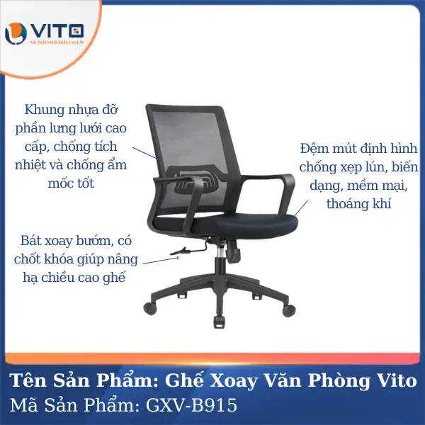 Ghế xoay văn phòng Vito GXV-B915