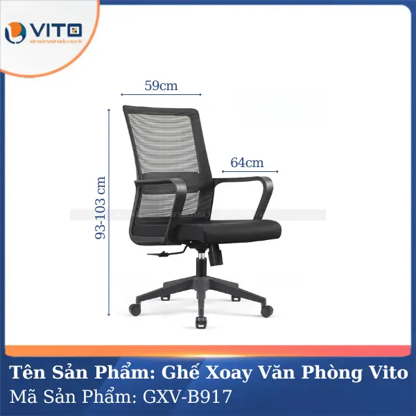 Ghế Xoay Văn Phòng Vito GXV-B917