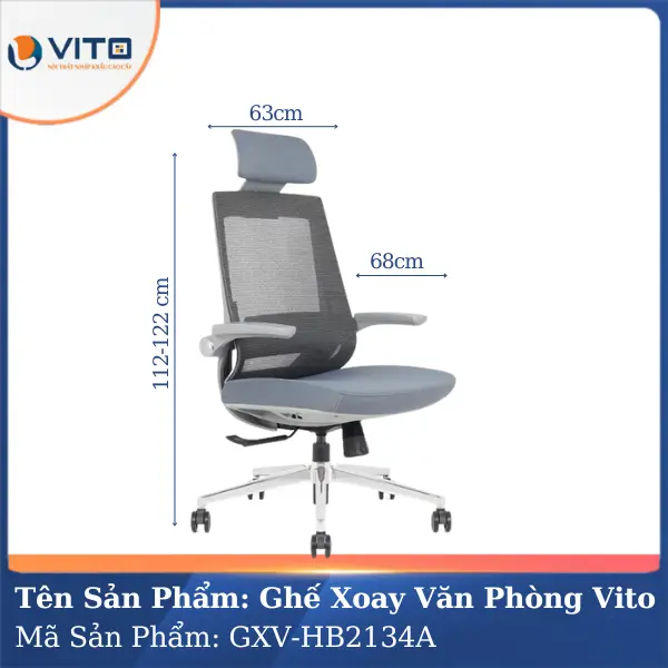 Ghế Xoay Văn Phòng Vito GXV-HB2134A